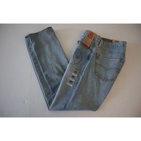 Levi’s 501 Men Sz 34x32 Blue When In Rome Originals Straight-Leg Denim Jeans - Picture 10 of 11